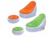 75053 Bestway Надувное кресло Comfort Cruiser Inflate-A-Chair 122х94х81 см с пуфиком для ног 54х54х26 см